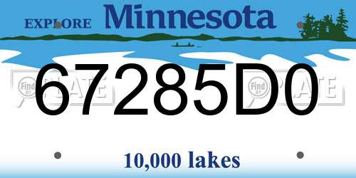 67285D0 Minnesota License Plate