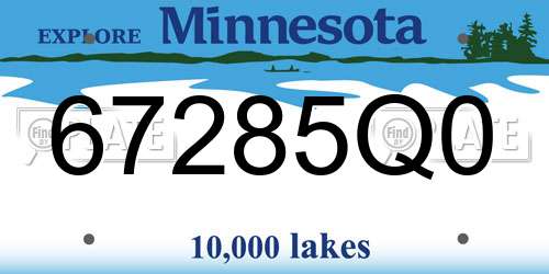 67285Q0 Minnesota License Plate