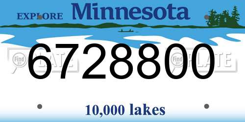 6728800 Minnesota License Plate