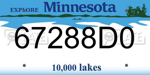 67288D0 Minnesota License Plate