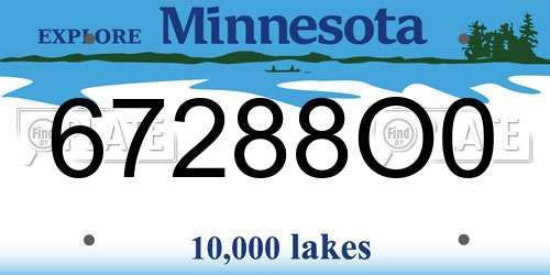 67288O0 Minnesota License Plate