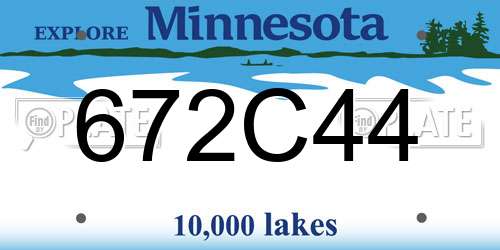 672C44 Minnesota License Plate