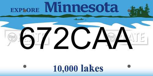 672CAA Minnesota License Plate