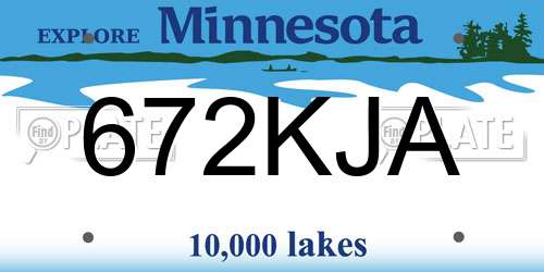 672KJA Minnesota License Plate