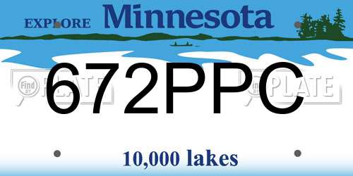 672PPC Minnesota License Plate