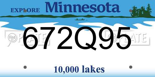 672Q95 Minnesota License Plate