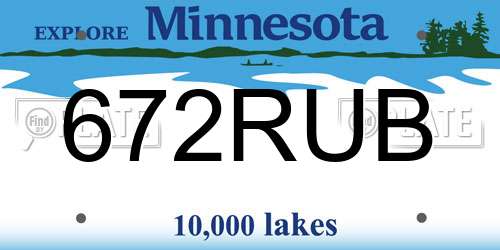 672RUB Minnesota License Plate