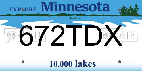 672TDX Minnesota License Plate