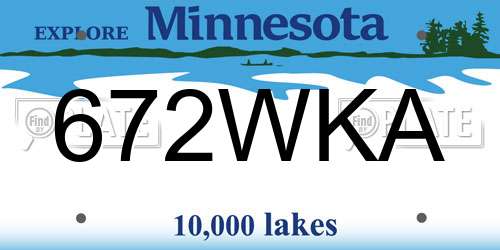 672WKA Minnesota License Plate