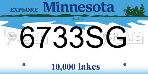 6733SG Minnesota License Plate