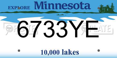 6733YE Minnesota License Plate