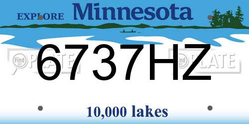 6737HZ Minnesota License Plate