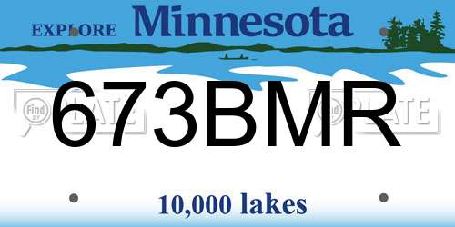 673BMR Minnesota License Plate