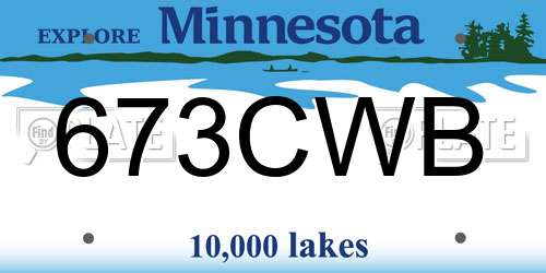 673CWB Minnesota License Plate