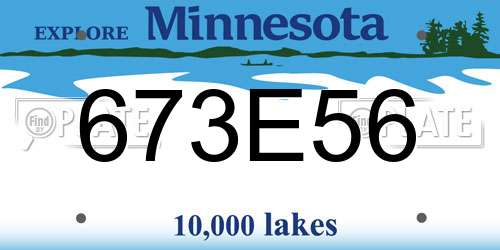 673E56 Minnesota License Plate