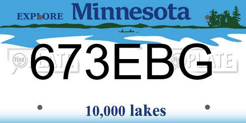 673EBG Minnesota License Plate