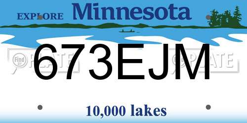 673EJM Minnesota License Plate