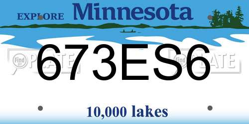 673ES6 Minnesota License Plate