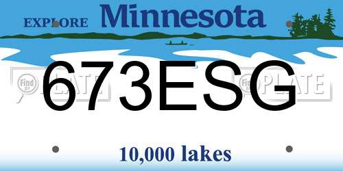 673ESG Minnesota License Plate