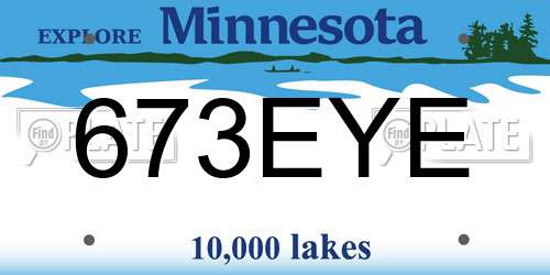 673EYE Minnesota License Plate