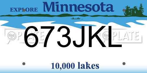 673JKL Minnesota License Plate