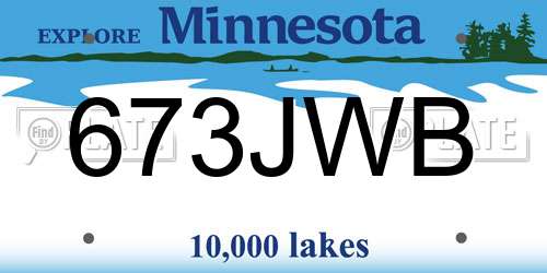 673JWB Minnesota License Plate