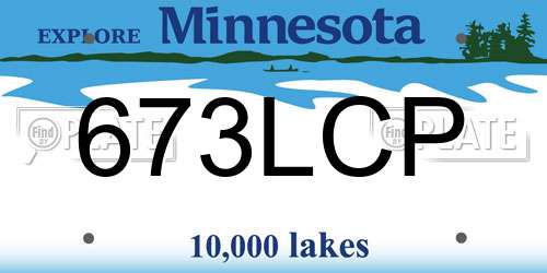 673LCP Minnesota License Plate
