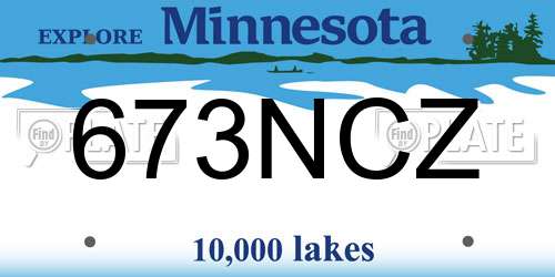673NCZ Minnesota License Plate