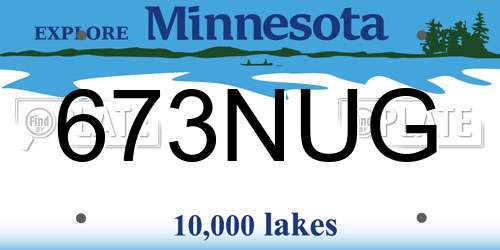 673NUG Minnesota License Plate