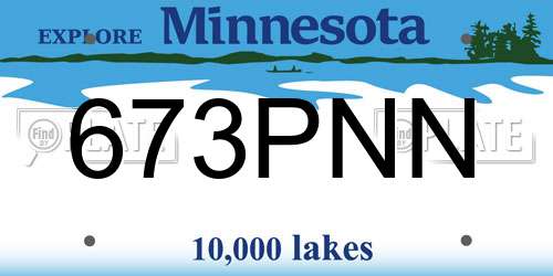 673PNN Minnesota License Plate