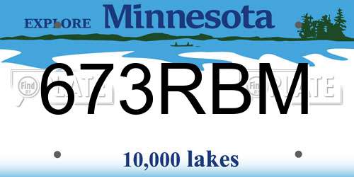 673RBM Minnesota License Plate