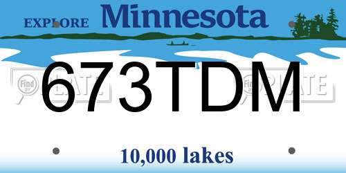 673TDM Minnesota License Plate