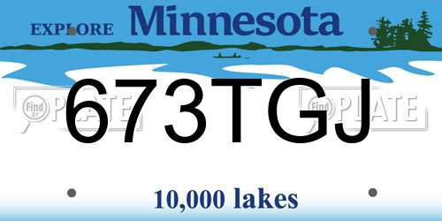 673TGJ Minnesota License Plate