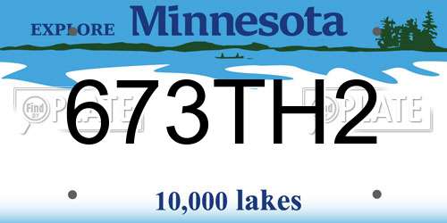 673TH2 Minnesota License Plate