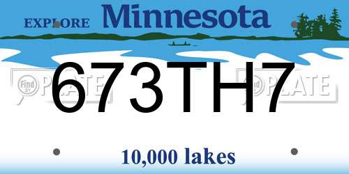 673TH7 Minnesota License Plate