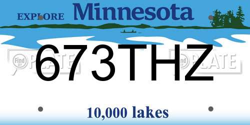 673THZ Minnesota License Plate
