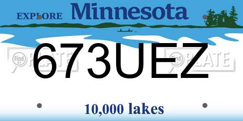 673UEZ Minnesota License Plate