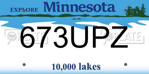 673UPZ Minnesota License Plate