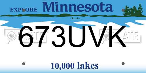673UVK Minnesota License Plate