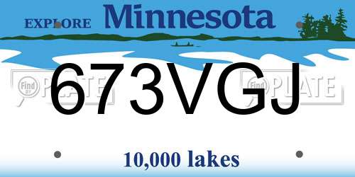 673VGJ Minnesota License Plate