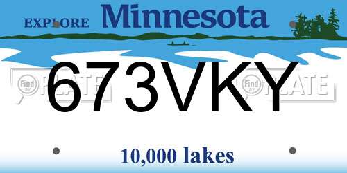 673VKY Minnesota License Plate