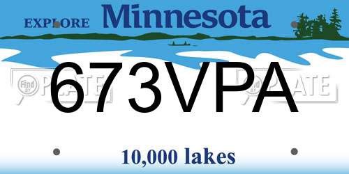 673VPA Minnesota License Plate