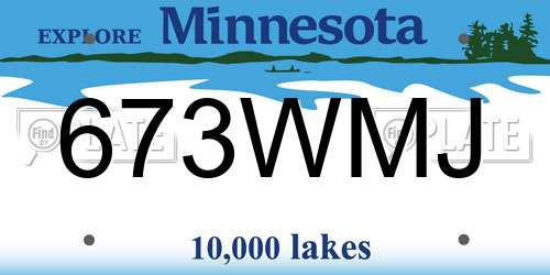 673WMJ Minnesota License Plate
