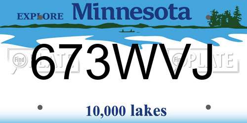 673WVJ Minnesota License Plate