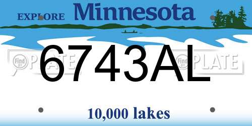 6743AL Minnesota License Plate