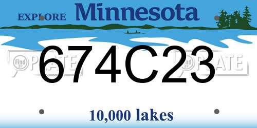 674C23 Minnesota License Plate