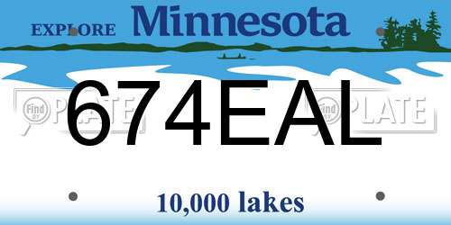 674EAL Minnesota License Plate