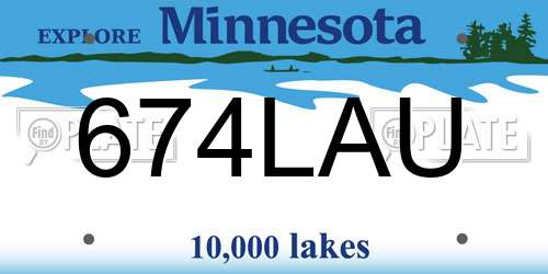 674LAU Minnesota License Plate