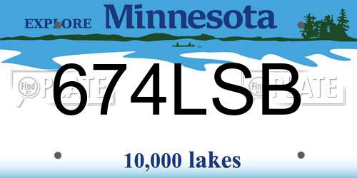 674LSB Minnesota License Plate