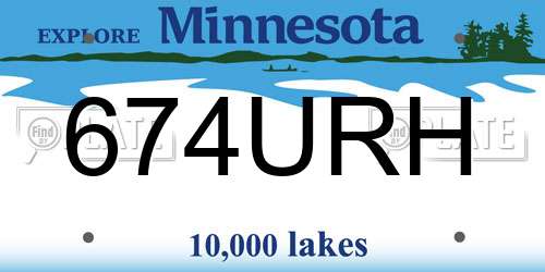 674URH Minnesota License Plate